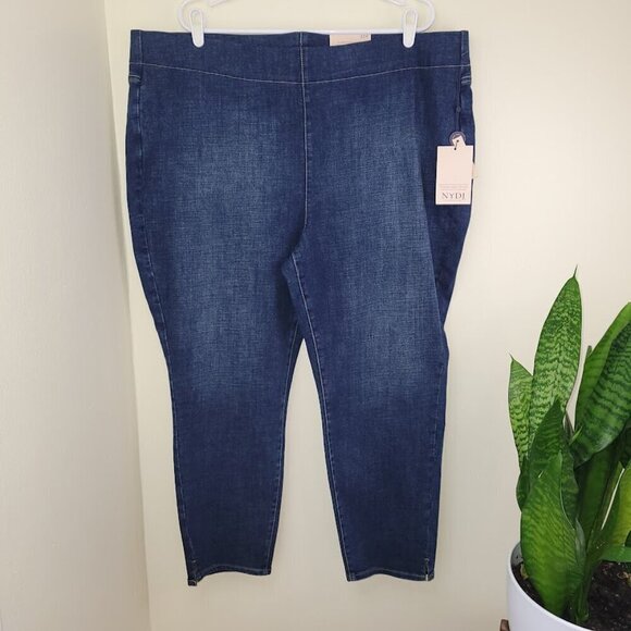 NYDJ Ankle Jeans Dark Wash Pull-On Pants Women's Size 22W NWT - Picture 1 of 12